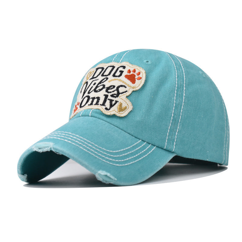 Gorra de béisbol de mezclilla bordada de perros al por mayor